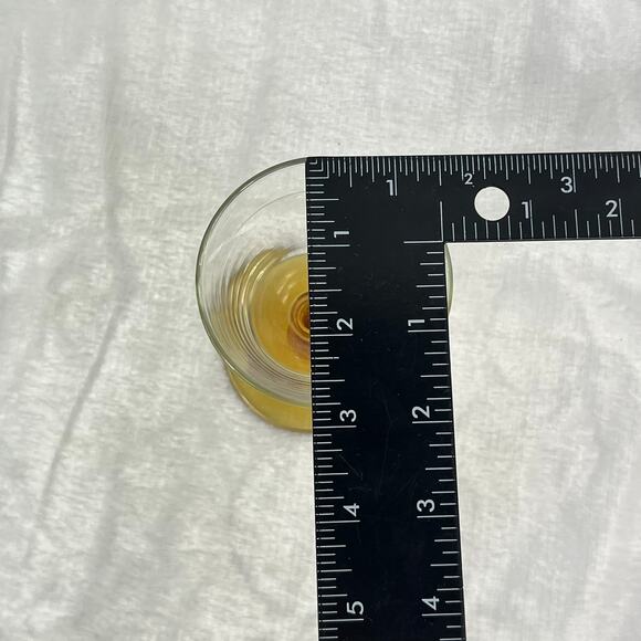 Libbey Knob Hill Amber Cordial Glasses Set Of 3 5.25" Mid Century Beaded Stem - Picture 5 of 7